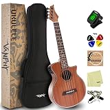 VANPHY Electric Concert Ukulele for beginners, Acoustic-Electric Ukelele 23 inch Adults Starter, Pro