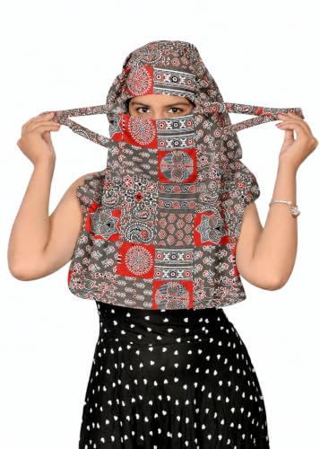 Image of Scarf Face Cover Mask Head Bandana Hijab Scarf Dupatta Stole Cotton Printed For Girls and Women