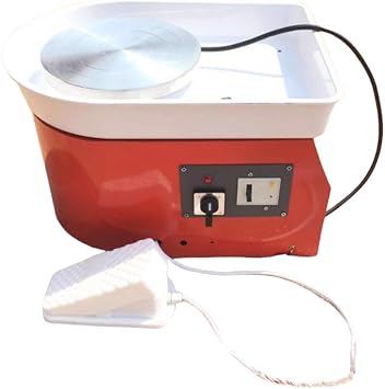 Huanyu Pottery Machine Ceramic Machine Pottery Wheel 350W 25CM 9.8" Ceramic Work Clay Art Craft DIY Clay Tool with Foot Pedal 220V, Basin Non-Detachable