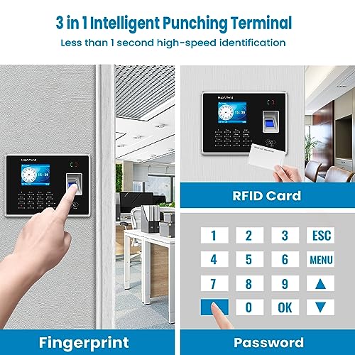 image for HapAttend Time Clocks for Employees Small Business, Fingerprint Time C