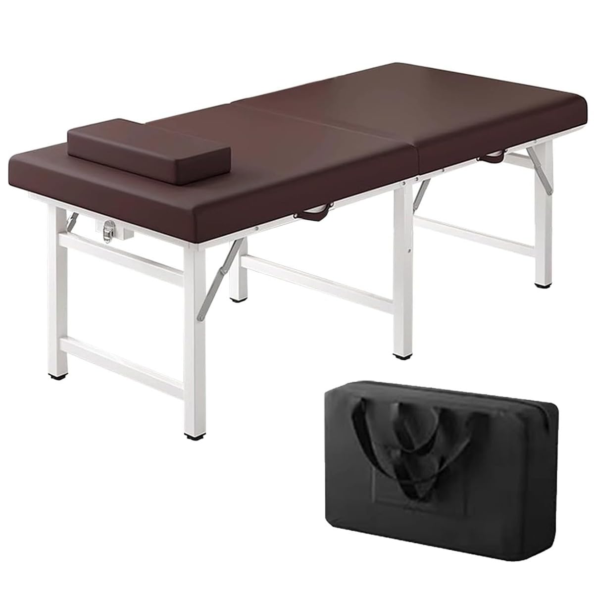Massageliege Metall, Massagetisch Klappbar Stabil, bis zu 200 kg, Kunstleder und Kopfstütze, Tasche, 180x60x60/185x70x60CM