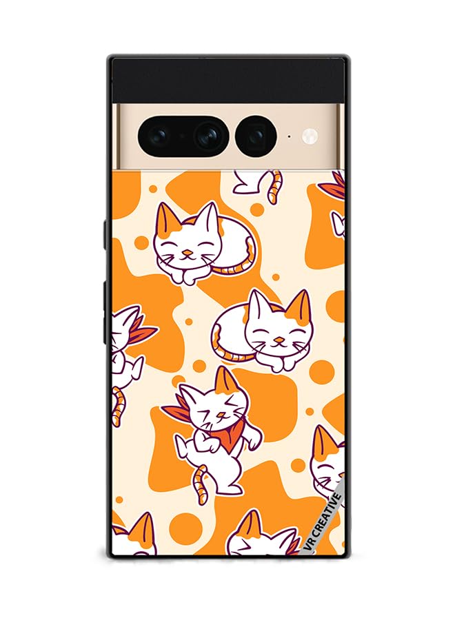 VR Creative Protective Case Cover For Google Pixel 7 Pro Chilling Cat Pattern Design Multicolour NR303455