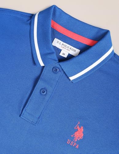 Image of U.S. POLO ASSN. Solid Slim Fit Polo T Shirts for Men - 100% Cotton, Half Sleeves Mens Tshirt