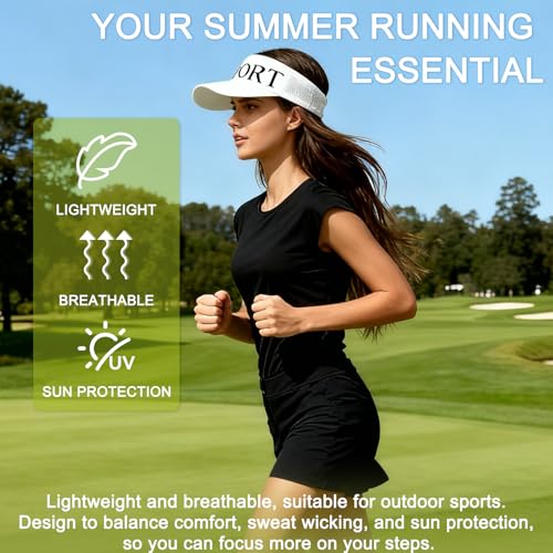 ZHAOCAI Visor Cap für Damen Herren 2 Stück Unisex Sonnenkappe Atmungsaktiv und Schweißabsorbierend Sommer Sonnenvisier Golf Tenniskappe für Golf Baseball Tennis Radfahren Outdoor