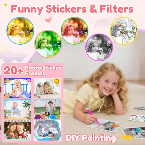 Kids Camera Instant Print, 48MP Instant Camera with 32GB Card & Photo Paper & Sticker, 1080P Videos Toddler Cameras for Childrens, Christmas Birthday Gifts for 10 Year Olds Girls Boys - Image 5