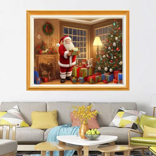Image of Joyhoor Cross Stitch Kits for Beginners Stamped Cross-Stitch Supplies Needlework preprint Embroidery Kits for Adults DIY Needlepoint Kits Embroidery Patterns 11CT-Santa Claus 16x20 inch
