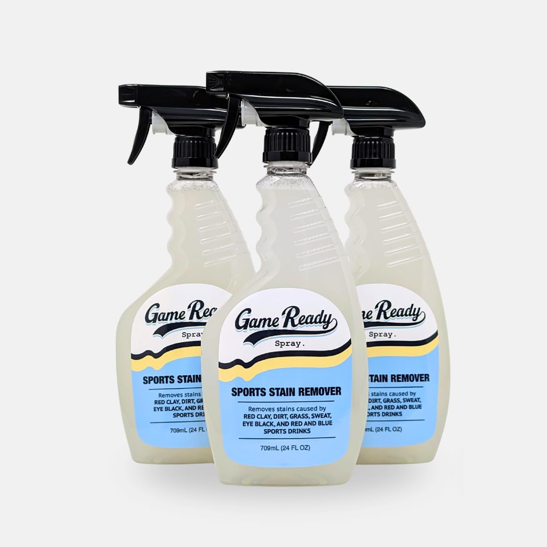 Triple Crown Pack - Game Ready Spray Sports Stain Remover 72oz - Removes Red clay, dirt, grass, sweat, eyeblack, and red and blue sports drinks. (3)