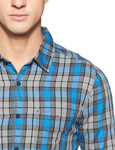 Image of Spykar Men's Checked Slim Fit Shirt