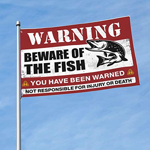 Funny Bar Decor Beware Of Fish Flag Dorm Room Funny Garden Flag Funny (Size : 60X90Cm) #TOP20