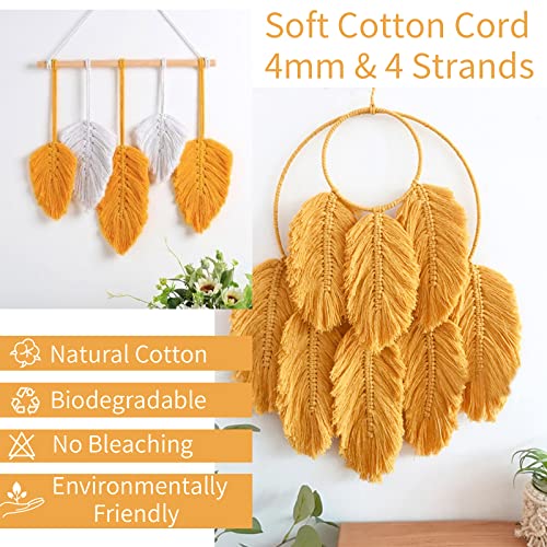 LEREATI Macrame Cord 4mm x 100m, Thick Macrame Rope Natural Cotton Rope Craft String - Image 4