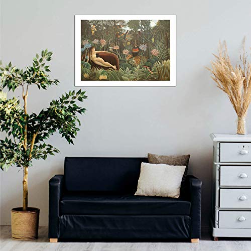 Impression d'art encadrée Henri Rousseau The Dream sans reflet pour mur sombre