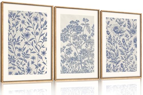 DRACIT Large Classic Chinoiserie Flower Framed Canvas...