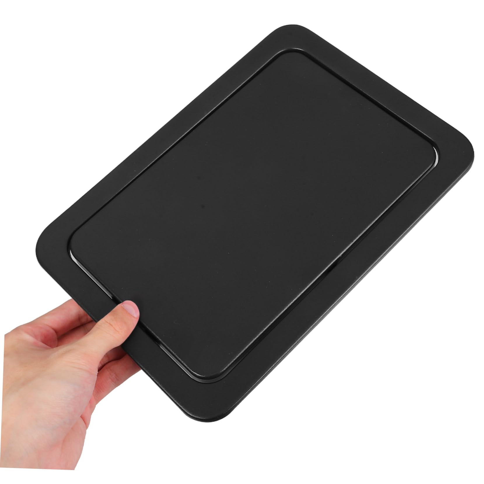 Tapa de Bote de Basura Empotrada de Acero Inoxidable Diseño Abatible y Fácil Instalación para Fregadero de Cocina Moderna y Elegante en Color Negro