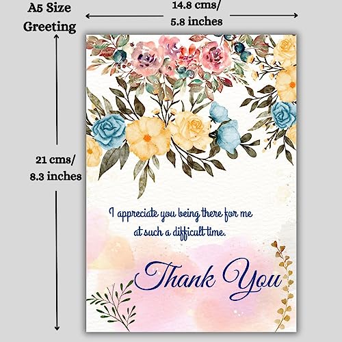 Image of AanyaCentric Thank You Greeting Cards - A5 Size 5.8x8.3inches Printed Card with Envelope