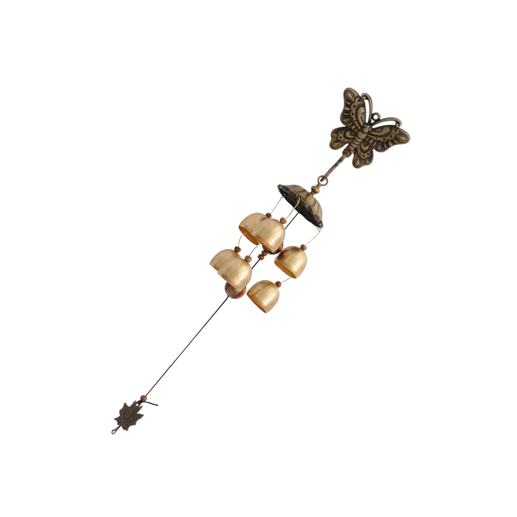ibasenice Lot De 2 Carillons Éoliens À Suspendre pour Sonnette Décoration De Remerciement DIY Décorations D'Extérieur Style Rétro en Plastique Doré