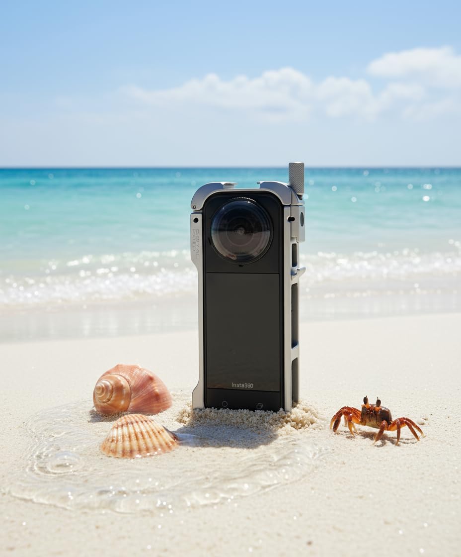 Insta 360 X5, custodia protettiva in lega di alluminio con sgancio rapido, copriobiettivo in silicone, supporti per scarpe fredde e filettatura da 1/4"