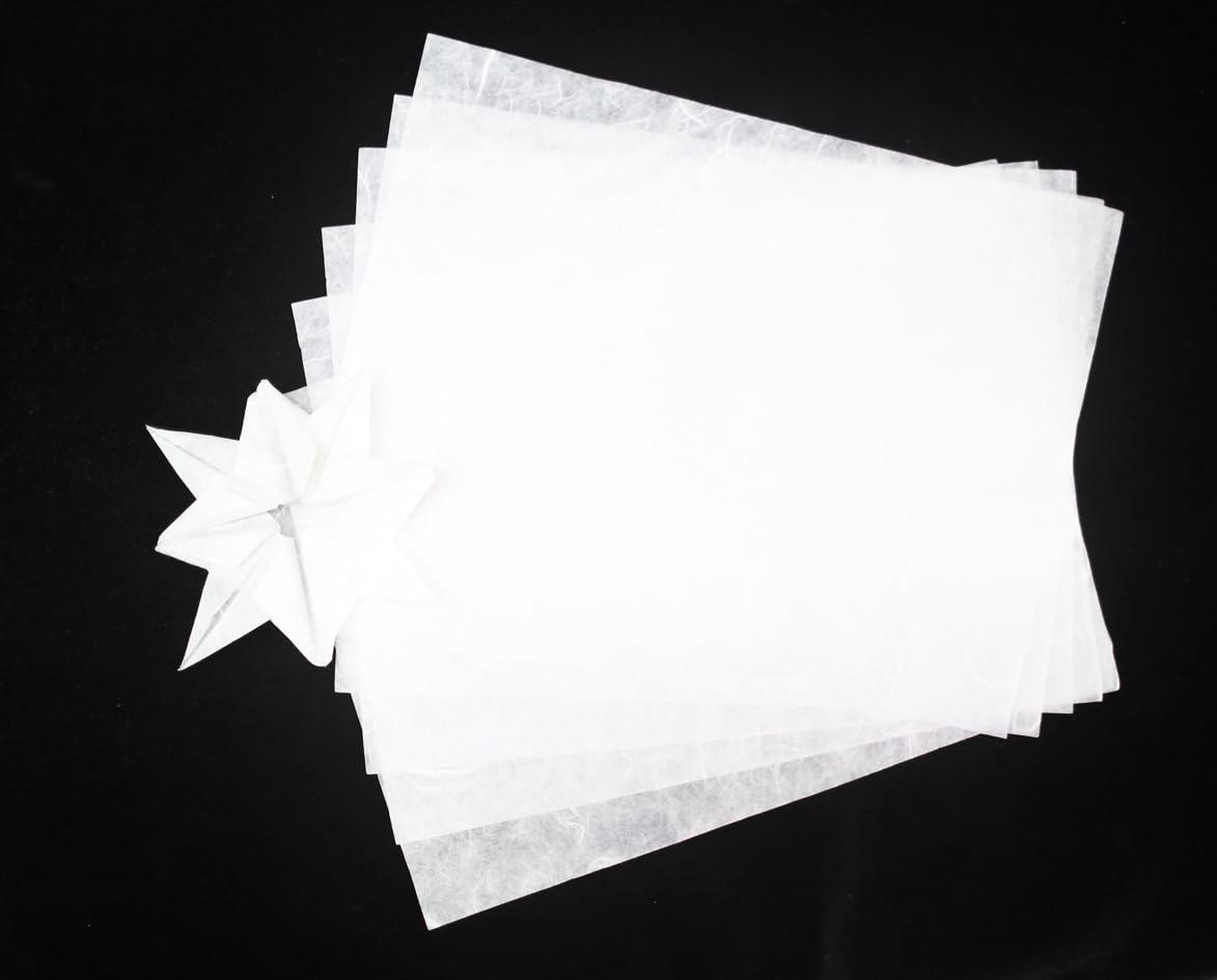 Hojas de papel de morera blanca con diseño de origami, artesanía, papel de papel washi, proveedores de tarjetas, decoupage de vidrio (8.5 x 11 pulgadas) (200 hojas)