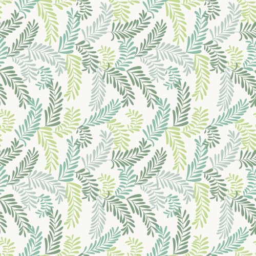 Image of LORETO - A QUALITY LINEN BRAND 144 TC 100% Pure Cotton Single Fitted Bedsheet with 1 Pillow Cover for 72 x 36 Inch Mattress, All-Around Elastic, 8 Inch Deep Pocket, Green Leafy Haven