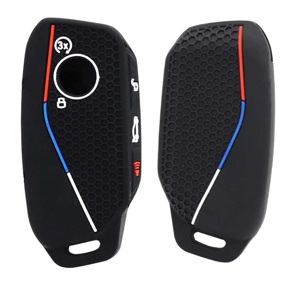 Silicone Keyless Entry Remote Key Fob Cover for BMW IX 740 I7i7735LiXM X7 2pcs(Black)