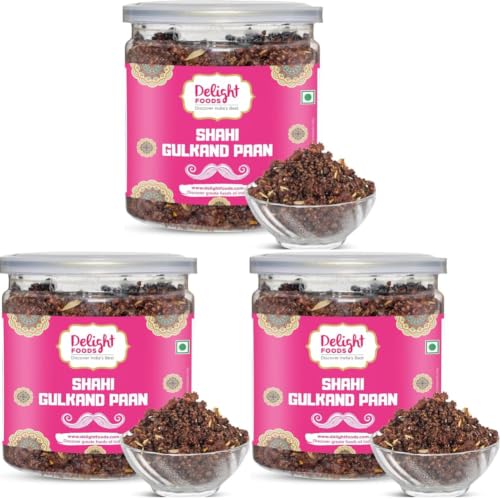 Image of Delight Foods Gulkand Meetha Paan Mukhwas 300g | Sweet Paan Mouth Freshener & Digestive | Without Supari | Refreshing After-Meal Snack | Traditional Indian Mukhwas (Pack of 3)