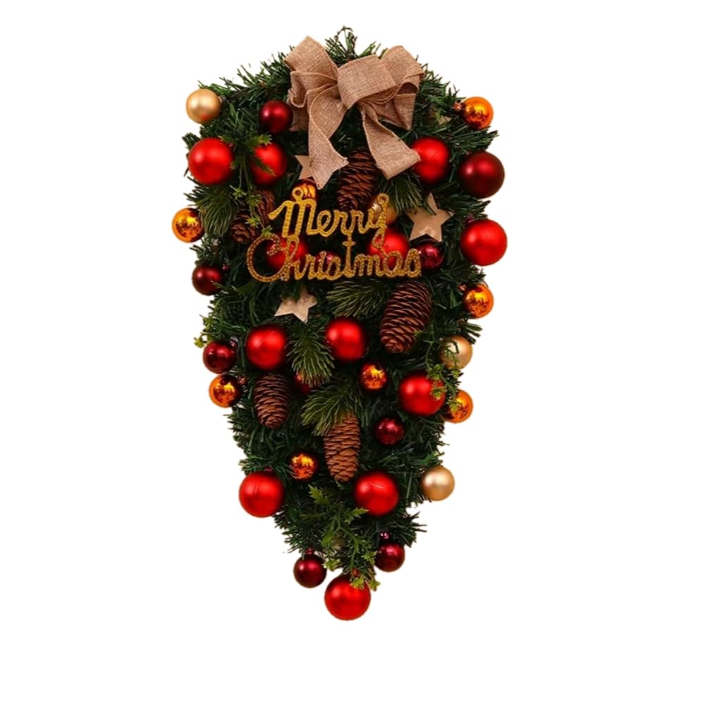 ZBDZSW Decoraciones de Navidad coronas colgantes escena interior puerta adornos ratán