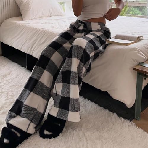 Image of Leopard Pants Women Therian Fuzzy Pajama Pants Y2k Cheetah Pants Grunge High Waisted Fluffy Pants