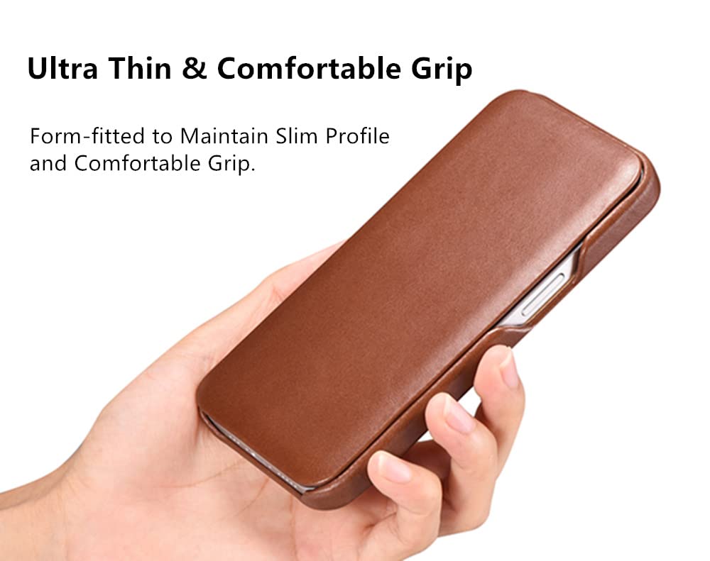 Amazon.co.jp: ICARER iPhone 13 Mini レザーケース、カーブ