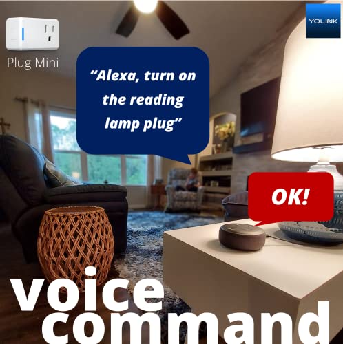 Smart Plug, Lora Enabled Yolink Plug Smart Home Mini Outlet Compatible With Alexa & Google Assistant, Remote Control Home Appliances From Anywhere, Etl Certified, Yolink Hub Required (Plug Mini) #TOP2