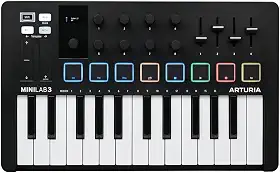 Teclado Controlador Arturia Minilab 3 Preto Teclas Brancas