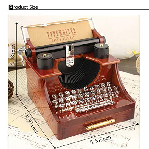 Caja de música vintage SYLUOQP para eliminar el estrés diario con decoración retro mecánica 4