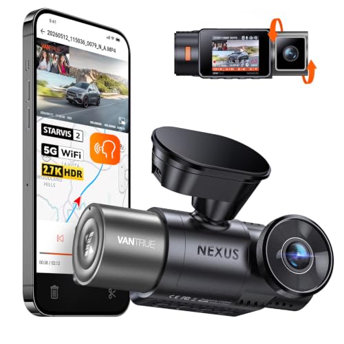 Vantrue N2X 2.7K Dash Cam Front and Inside, STARVIS 2 PlatePix...