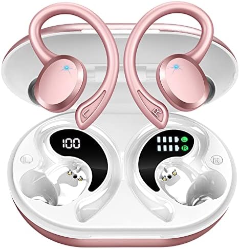 Wireless Earbuds Bluetooth Headphones, Bluetooth 5.3 Earbuds with Immersive HiFi Stereo, 2023 New 48Hrs Wireless Ear Buds Over Ear, HD Mic, Comfortable Sport Earhooks, IP7 Waterproof in Ear Earphones