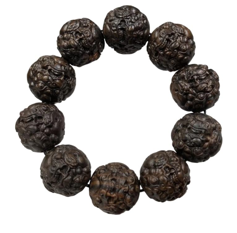 Bois d'agar sauvage bracelet 18mm mala de prière en bois d'aloès rare