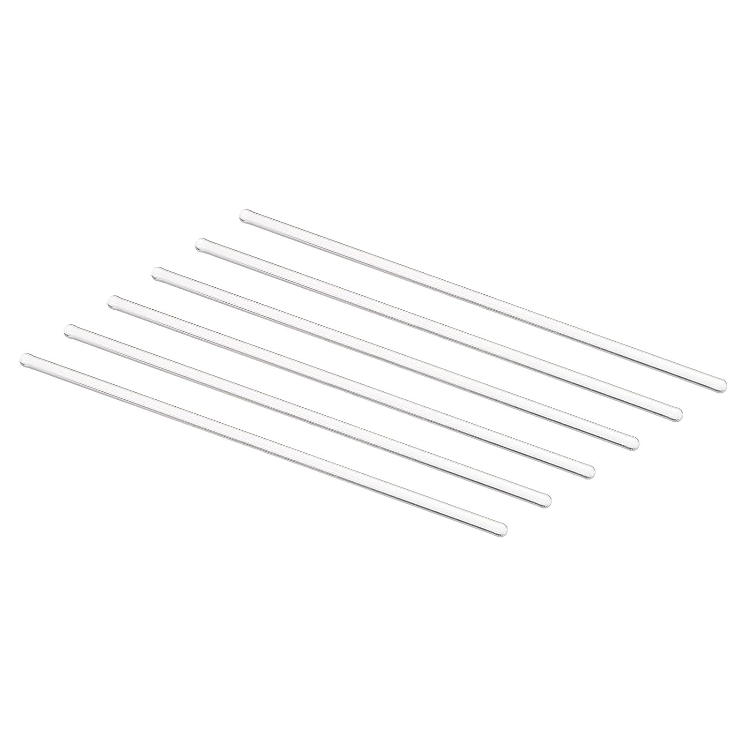 Set 2 Bacchette Agitatrici in Vetro di Quarzo Trasparente Bacchette in Vetro con Estremità Arrotondate per Laboratorio e Cucina 200–350mm(10 * 300mm)