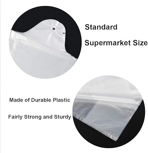 Miniatura 3 de Morcte Bolsas de compras de plástico transparente para camisetas, bolsas de comestibles, 800 unidades