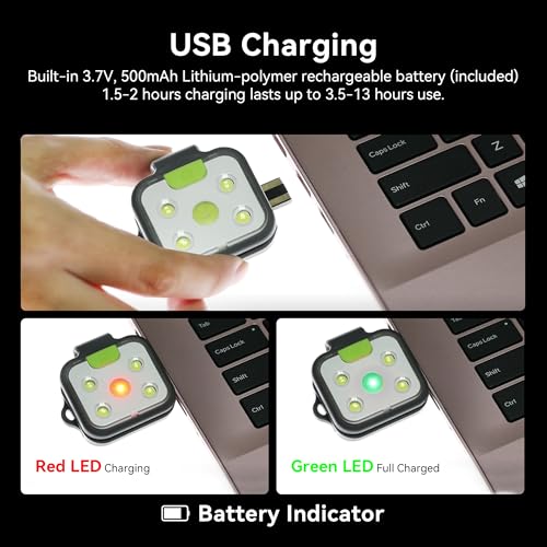 EGUKU Running Light, 2Pack Clip On Running Lights for Runners at Night 4 Light Modes USB Rechargeable LED Lights Wearable Small Lightweight Jogging Lights for Outdoor Running Jogger Patent Pending — view 5