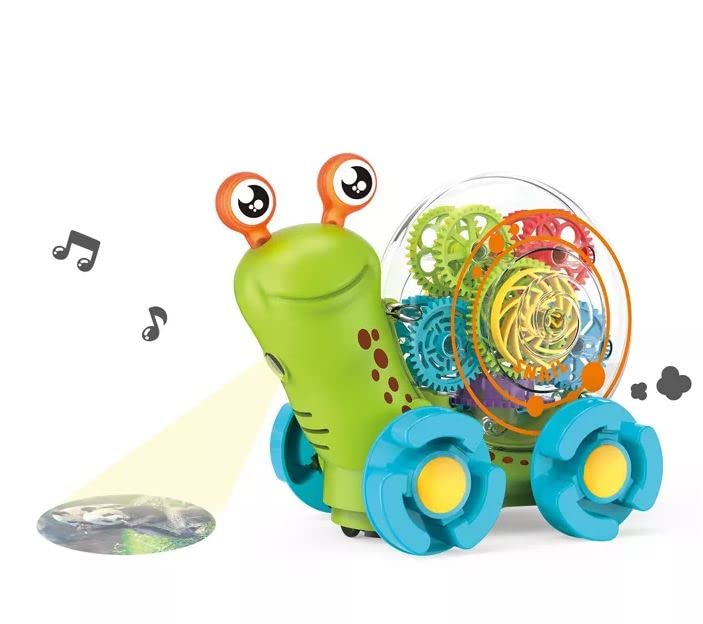 MIMY Newest Electric Toys car Function Kids Light Music Transparent Gear Snail car Toys