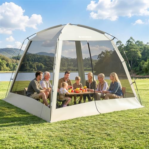 Raynesys Camping Screen Tent for 8 People, Easy Setup House...
