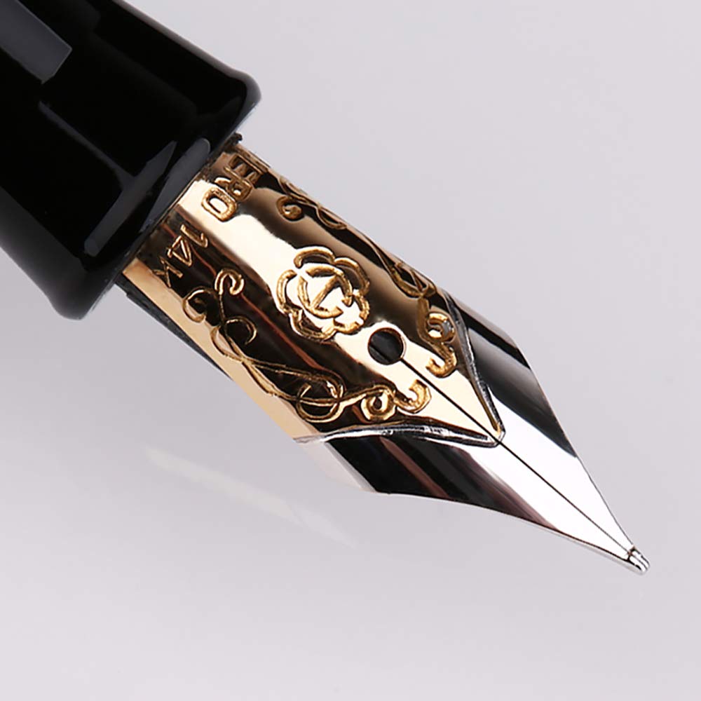 高品質 万年筆 メタリックデザイン Amazon | Lanxivi Hero 2191 14Kゴールドペン先 万年筆ケースセット