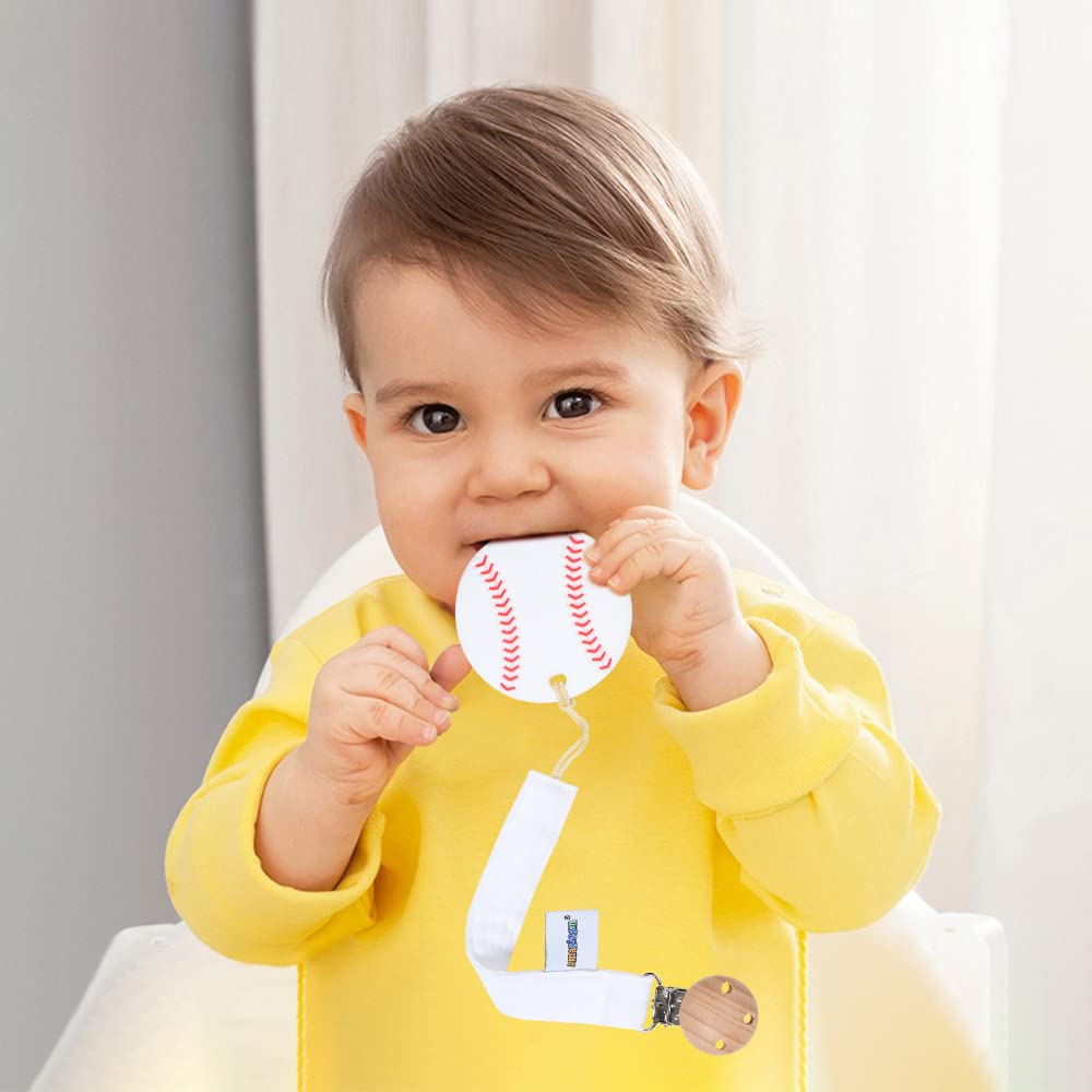 Juguete mordedor de silicona de grado alimenticio para bebés con soporte para chupete, juguetes para aliviar el dolor de dentición, juego de regalo para niños y niñas a partir de 3 meses, 6