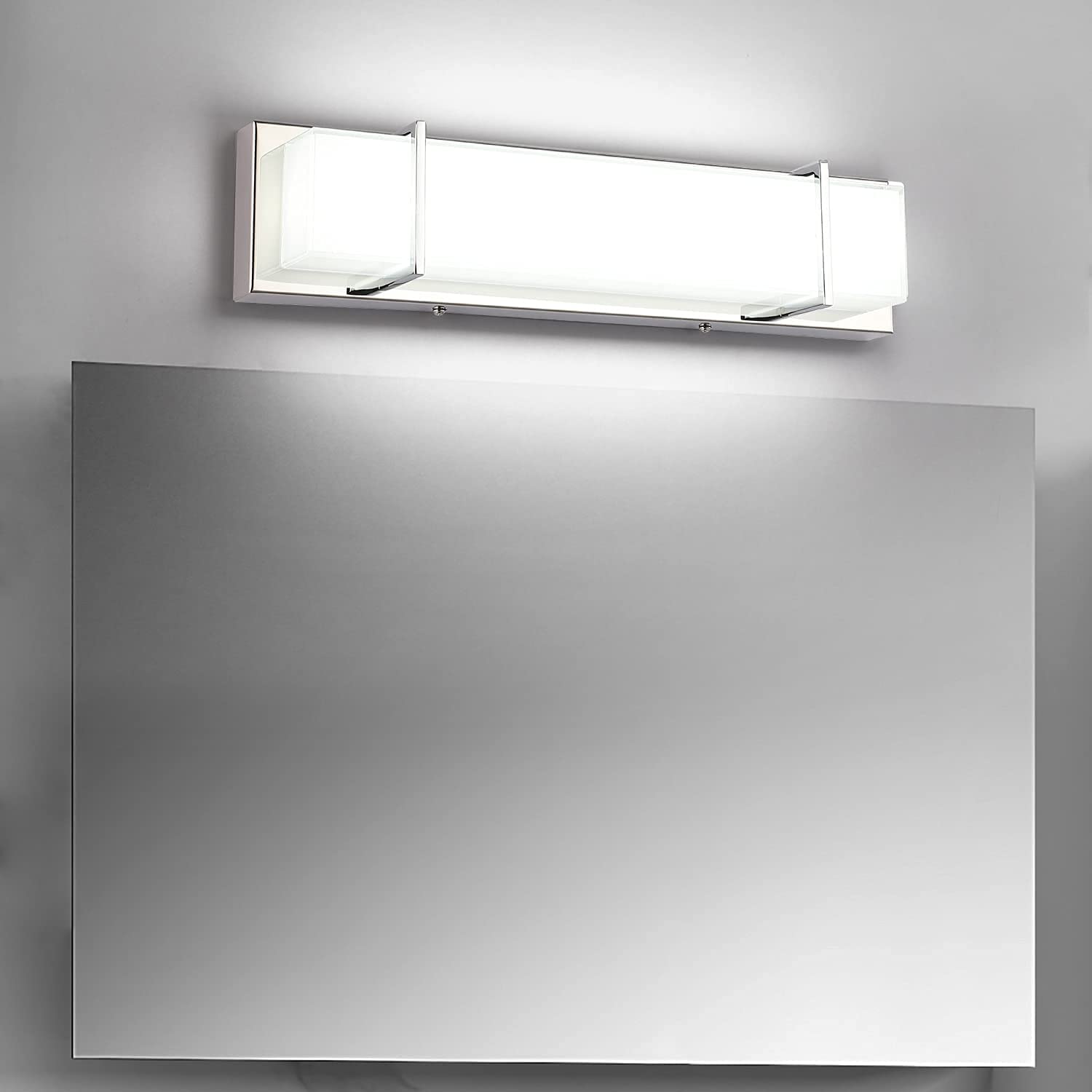 Bathroom Vanity Light Fixtures Modern LED Bathroom Lights Fixtures Over Mirror 18.9" Inch Wall Bath Sconce Lamps Chrome Finish 10W Cool White 5500K 110V AC