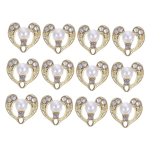 PartyKindom Metal Nail Art Decorations 3D Heart Shape Studs DIY Manicure Jewelry Safe Material for Nail Charms