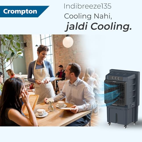 Image of Crompton Indibreeze 135 L Industrial Desert Cooler| Honeycomb pad| Auto fill| Water level indicator| 4 way Air deflection| Cooling mode & Auto Swing |Everlast Pump| 3 Year Brand Warranty