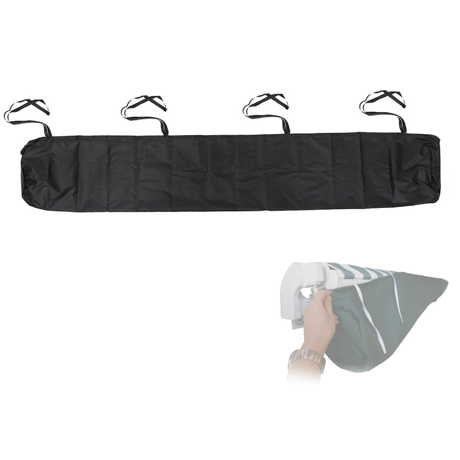 PRELGOSP Awning Cover Protective, Winter Storage Cover Replacement for Awning, Sun Protection Rain Awning Canopy Shelter for Garden Patio Outdoor,Black,2m/6.56ft
