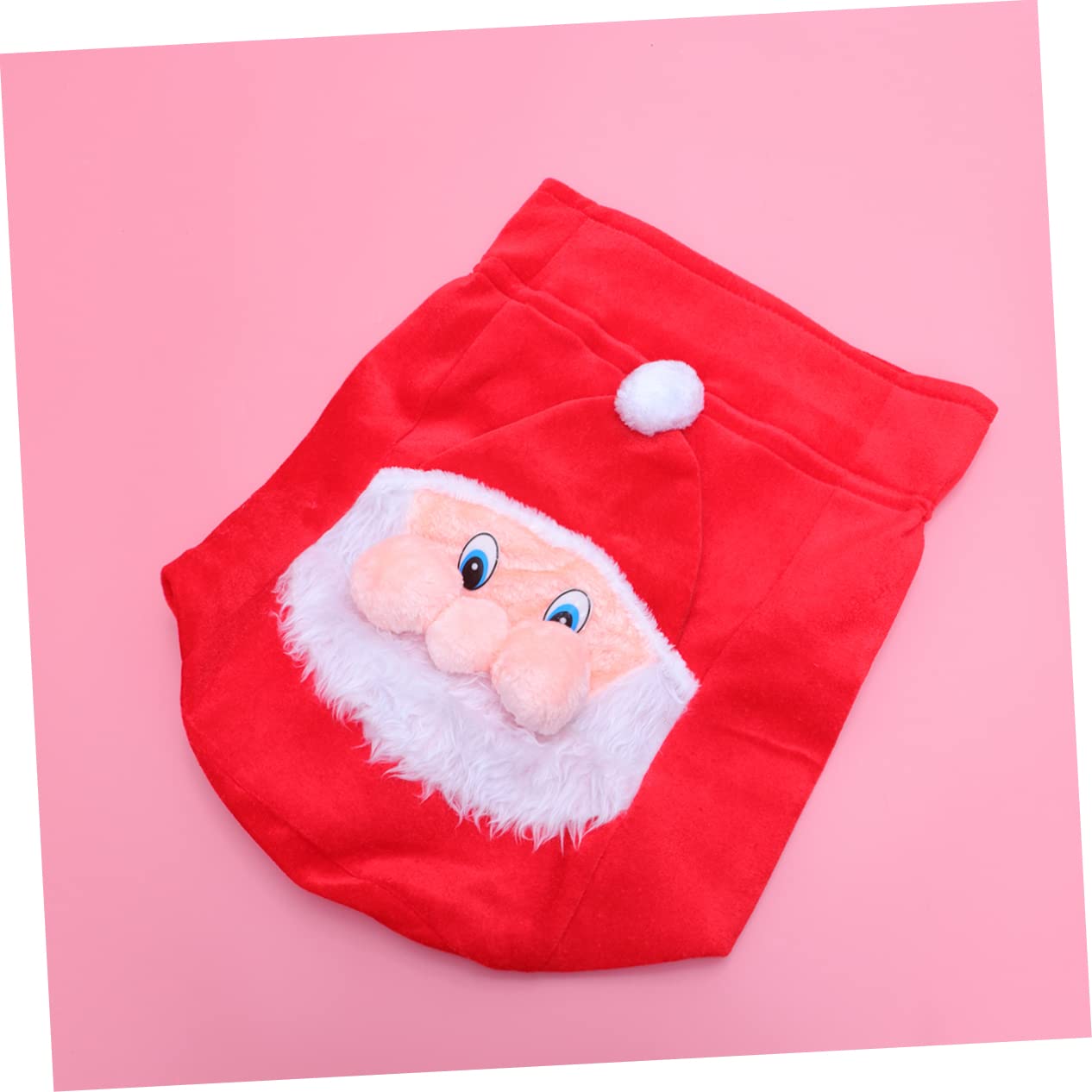 Mobestech Bolsa de Obsequio de Navidad Diseño Temático de Noel Cierre de Cordón de Felpa Roja para Niños Adecuado para Fiestas y Regalos Navideños