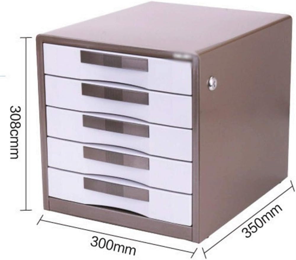 Schedario con serratura, cassetto grigio da scrivania, 30 x 35 x 30,8 cm, soluzione di archiviazione sicura per file manager, per casa e ufficio, design salvaspazio elegante e funzionale