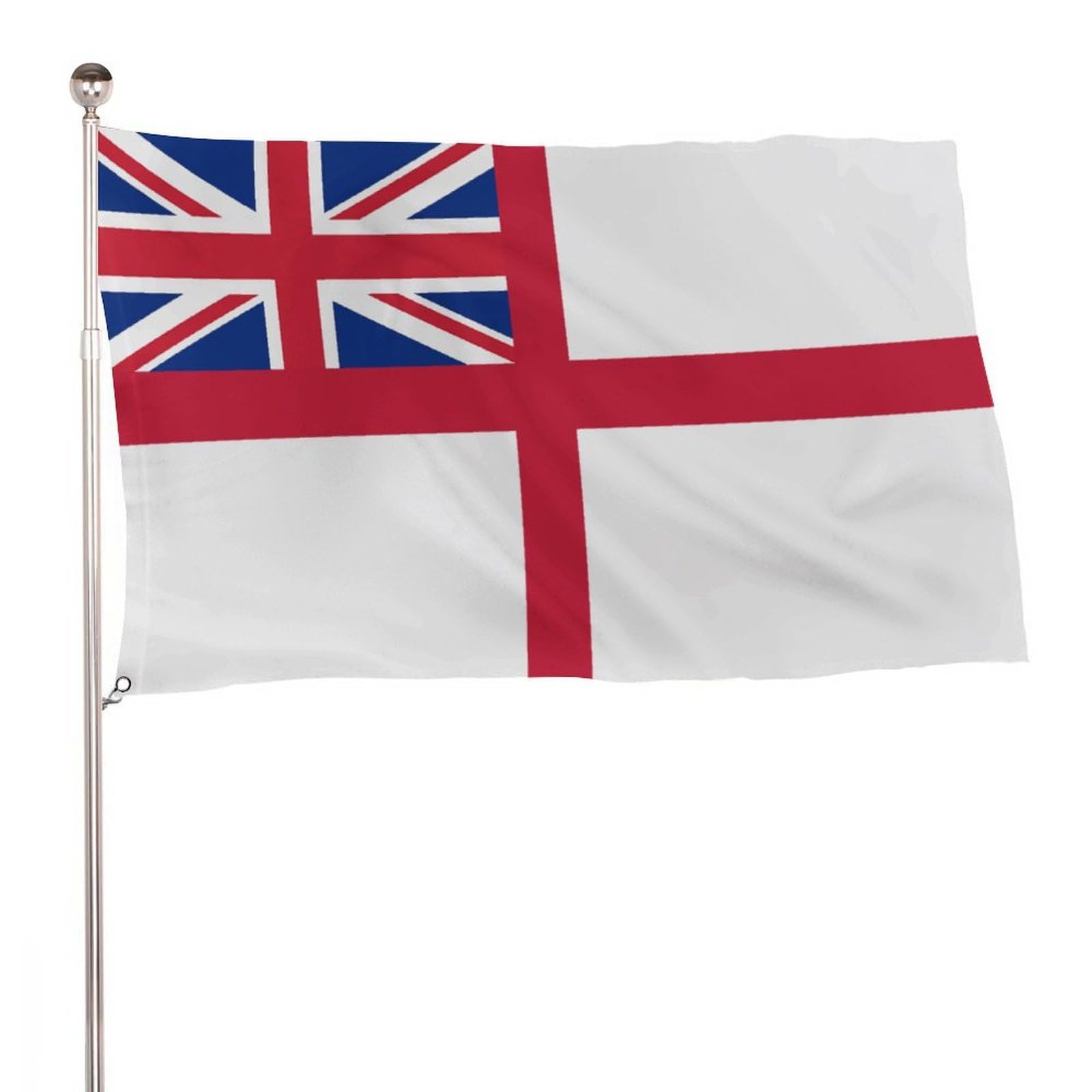 Royal Navy White Ensign Flag 115D Polyester 5x3 Ft with 2 Metal Eyelets