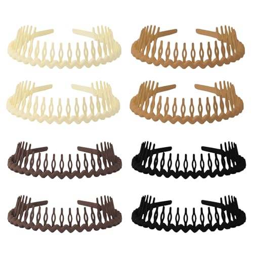 Unisex Hair Band 8Pcs Plastic Hair Bands with