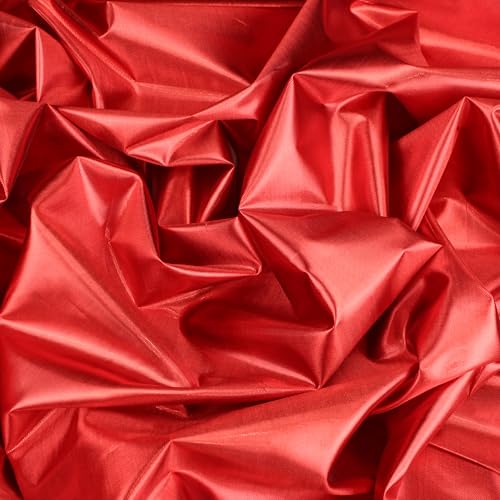 TELA ORGANZA LAMÉ METALIZADA (ROJO, 1 METRO)