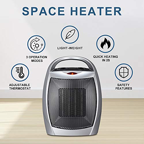 Kismile Small Ceramic Space Heater - Image 5